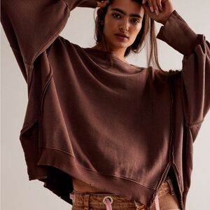 Free People Camden Sweatshirt size medium chocolate love
